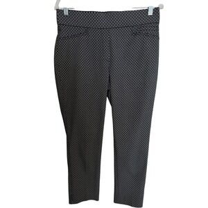 Anne Klein Black and White Geometric Print Pull On Ankle Pants Womens Size 6